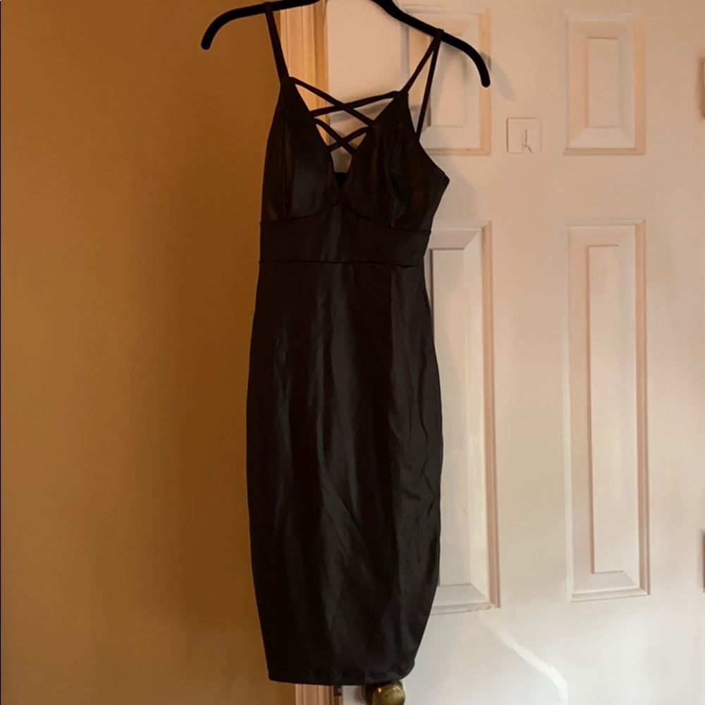 Faux leather dress